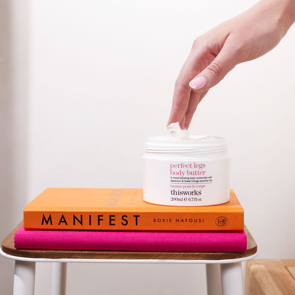 perfect legs body butter on book