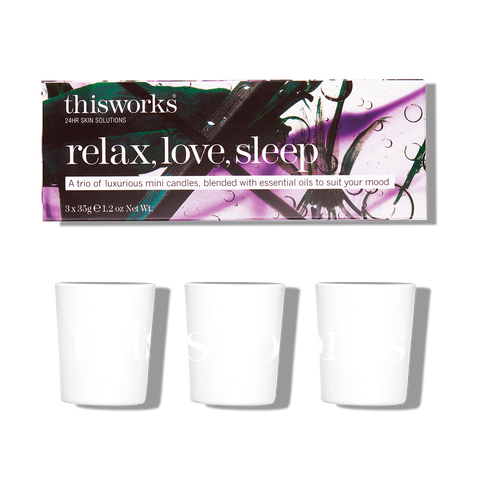relax love sleep candle trio
