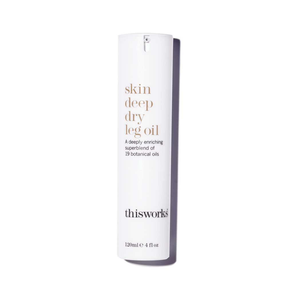 skin deep dry leg oil overhead